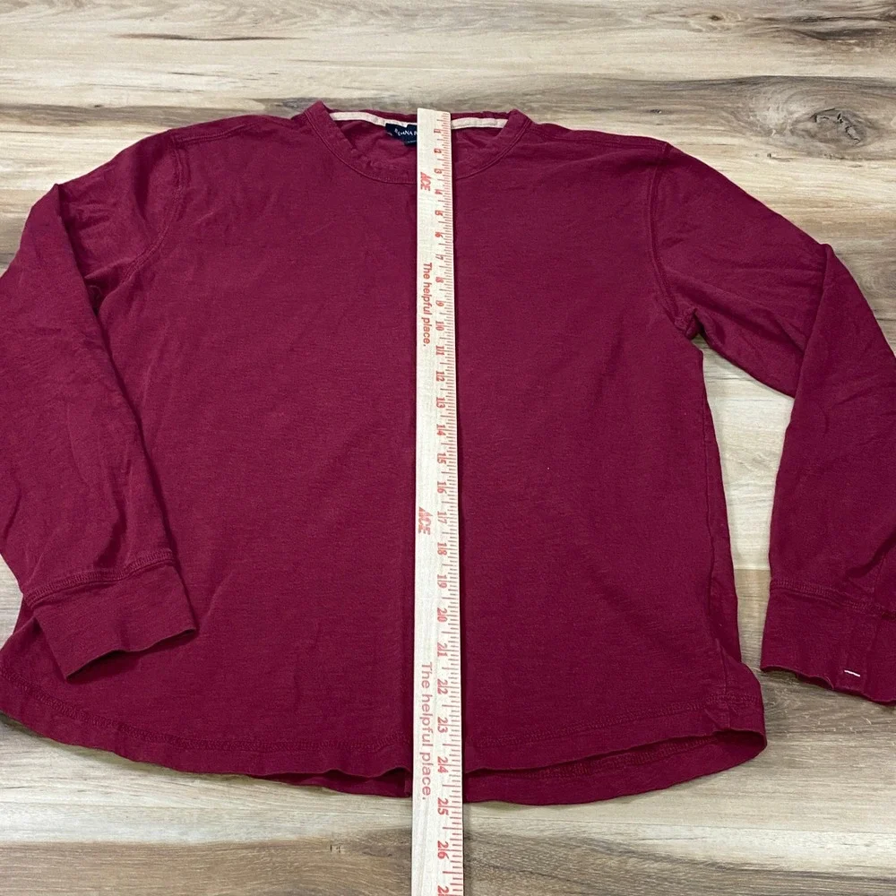 Banana Republic Slub Crew Neck Shirt Men Small Minimalist 100% Cotton Burgundy